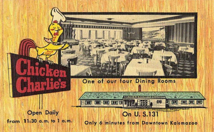 Chicken Charlies - Old Postcard